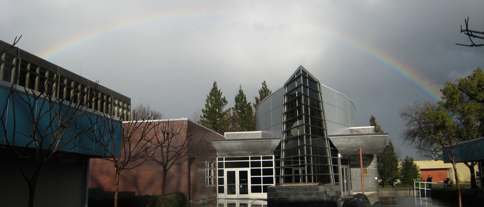 ITC building with rainbow
