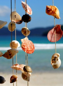 Windchime made from seashells